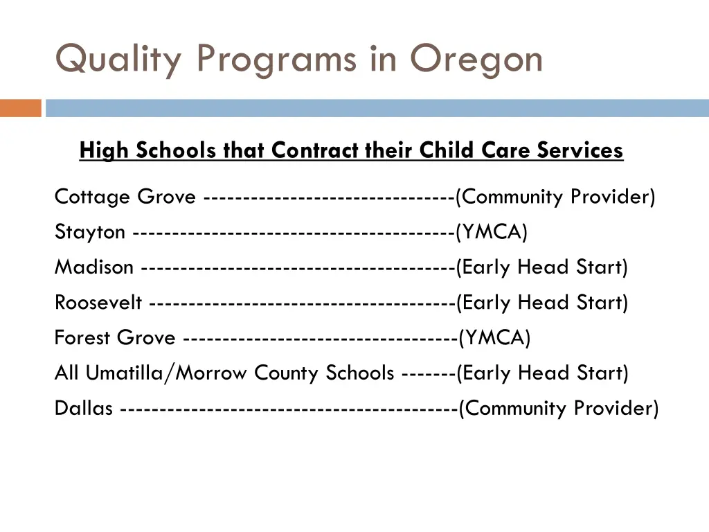 quality programs in oregon 1