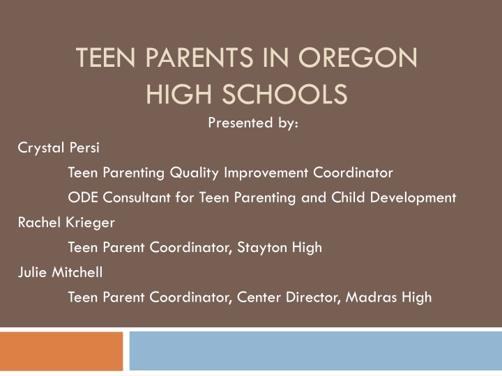 teen parents in oregon high schools presented