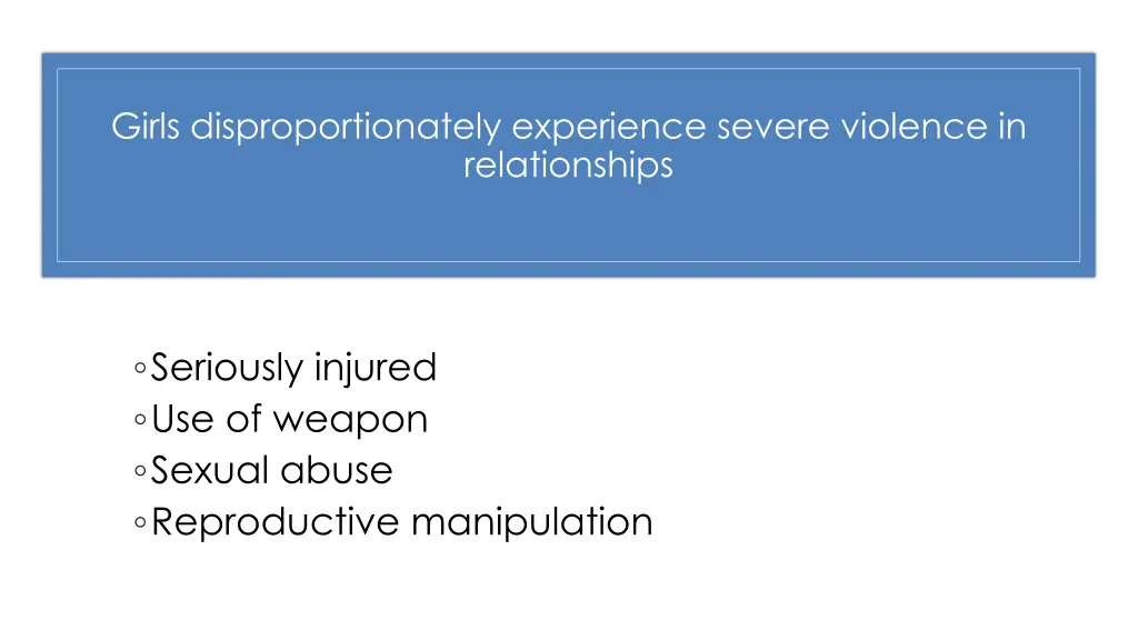 girls disproportionately experience severe