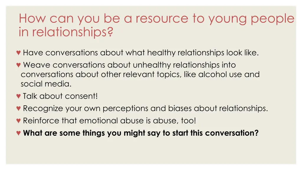 how can you be a resource to young people