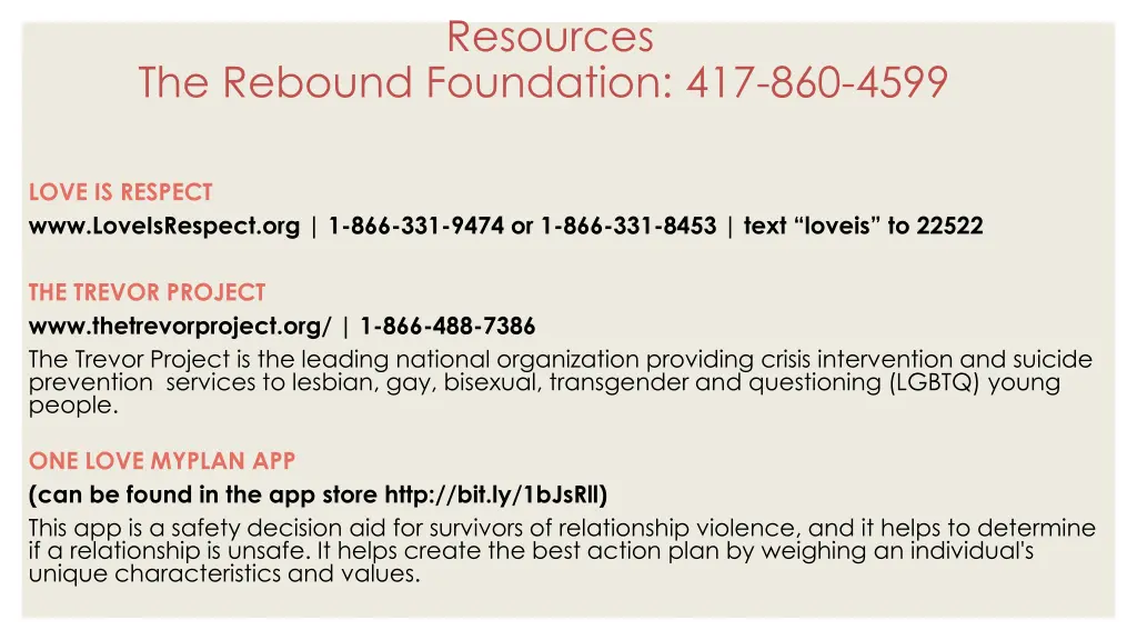 resources