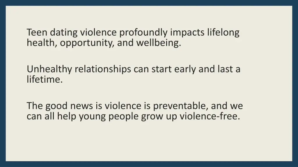 teen dating violence profoundly impacts lifelong