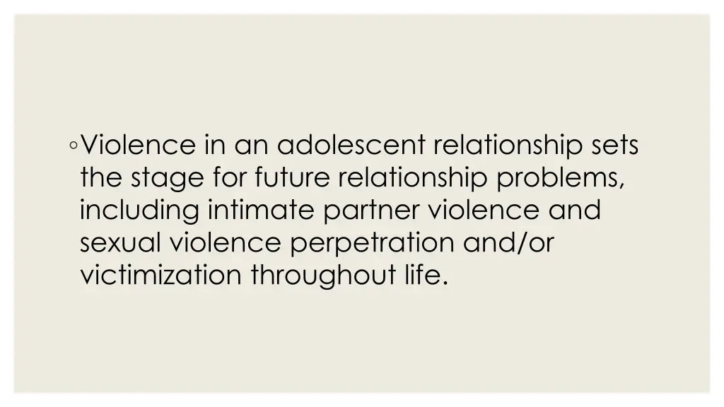 violence in an adolescent relationship sets