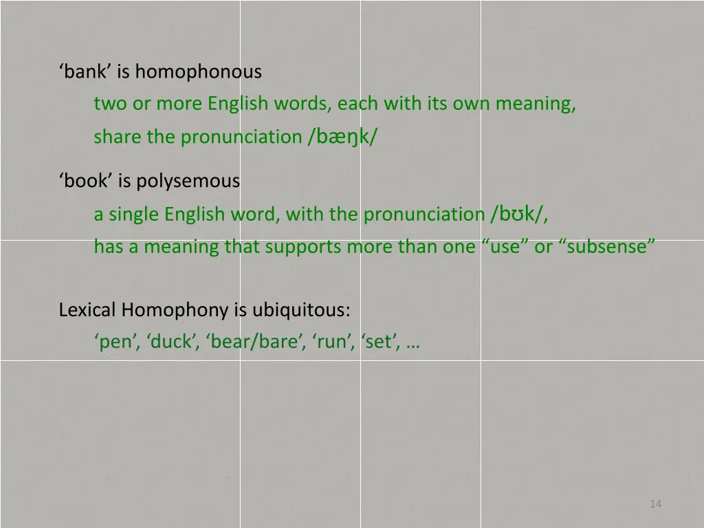 bank is homophonous two or more english words 1