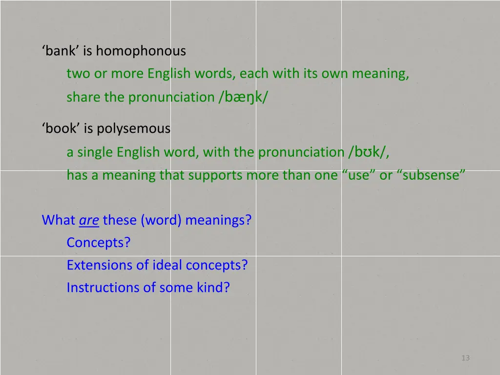 bank is homophonous two or more english words