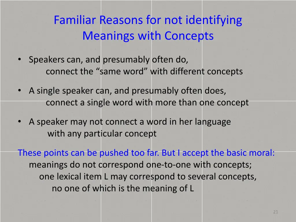 familiar reasons for not identifying meanings 1