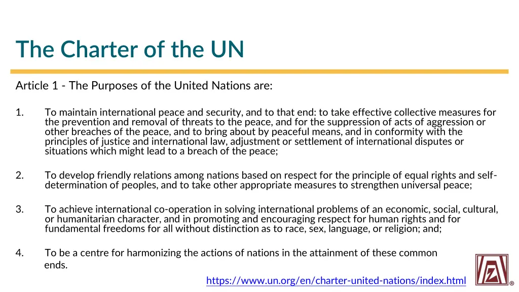 the charter of the un