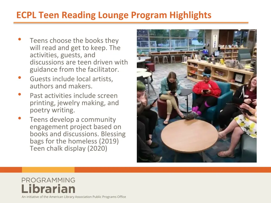 ecpl teen reading lounge program highlights 1