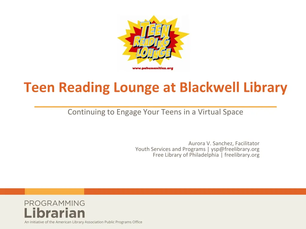 teen reading lounge at blackwell library