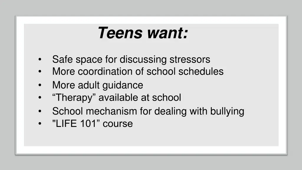 teens want