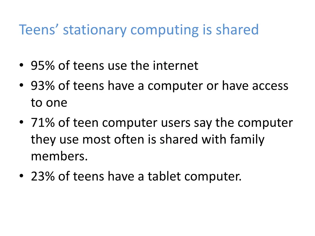 teens stationary computing is shared