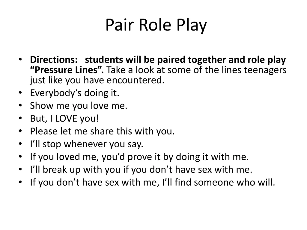 pair role play