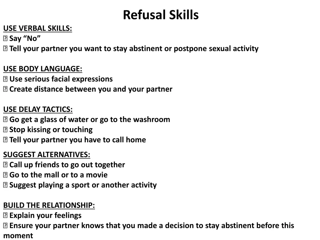 refusal skills