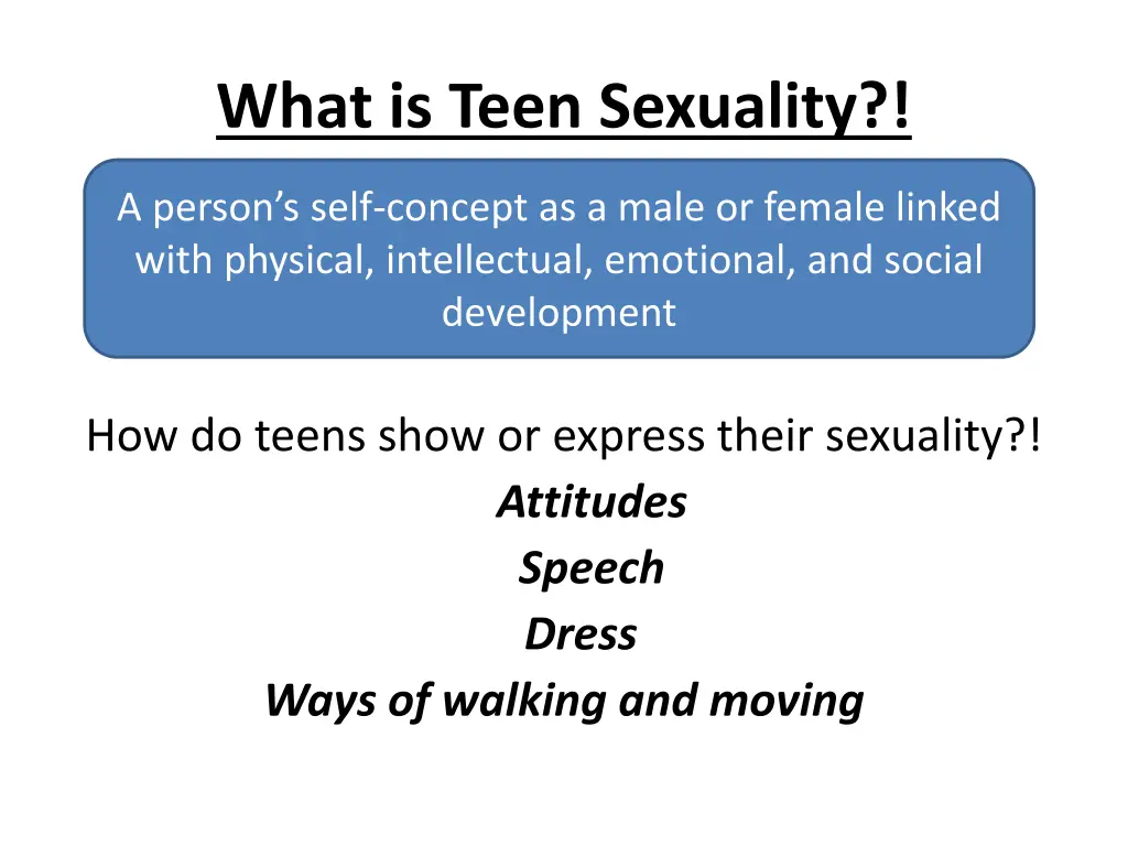 what is teen sexuality