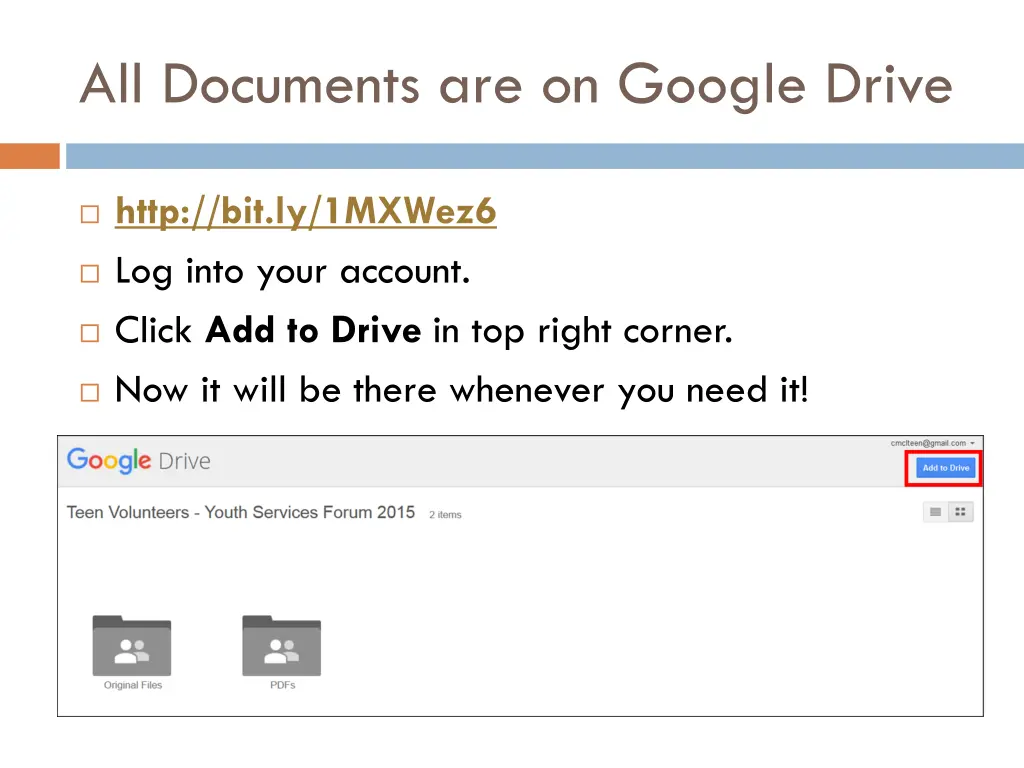 all documents are on google drive