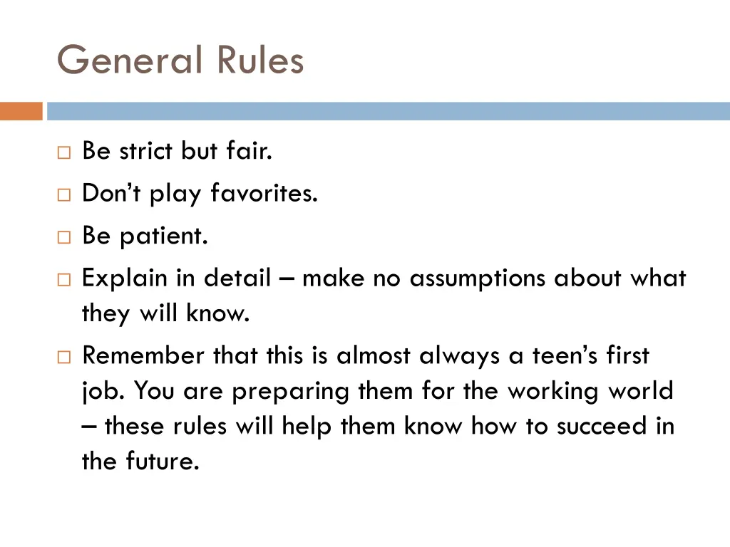 general rules