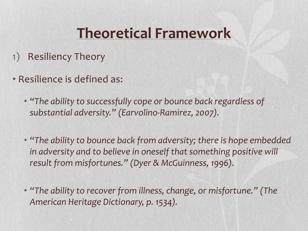 theoretical framework