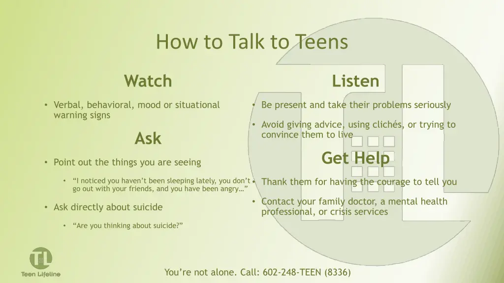 how to talk to teens