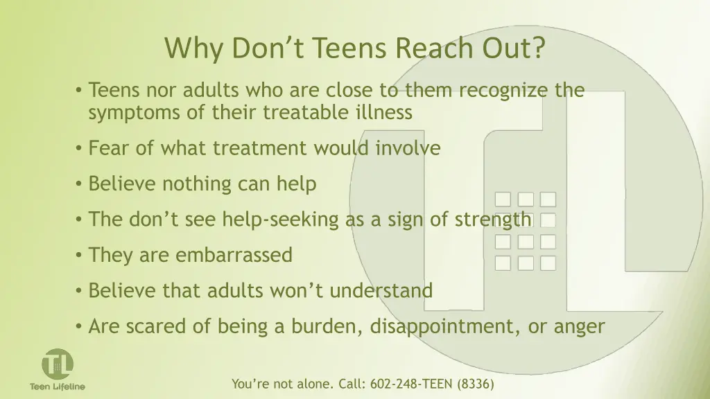 why don t teens reach out