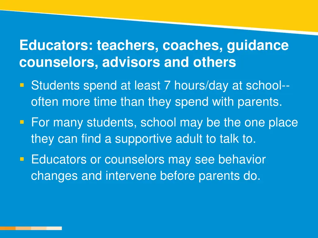 educators teachers coaches guidance counselors