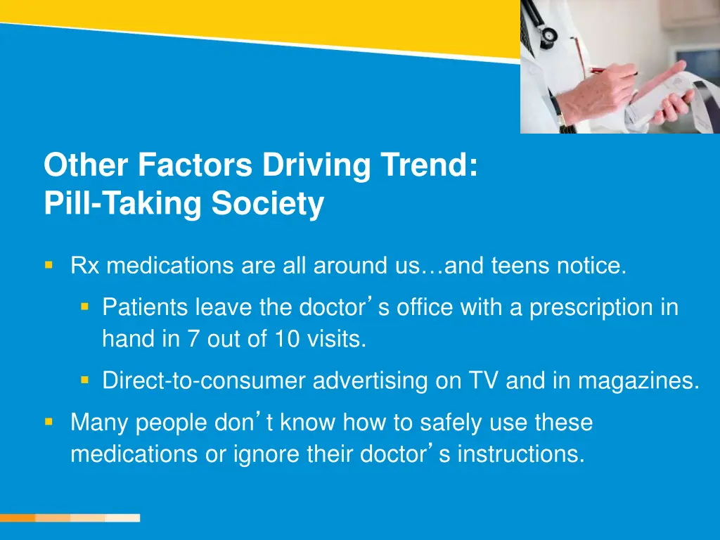 other factors driving trend pill taking society