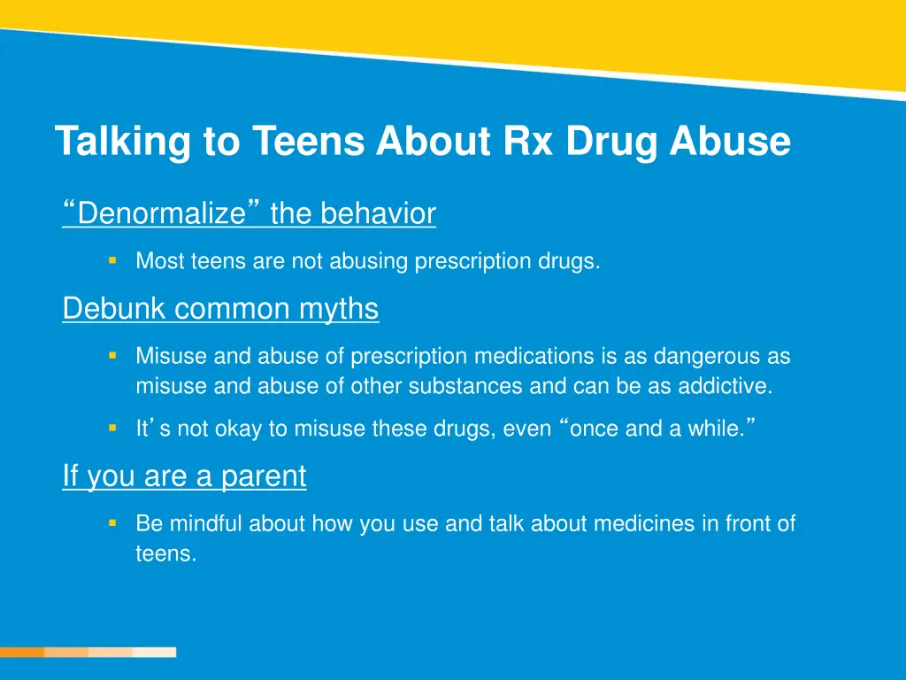 talking to teens about rx drug abuse 1