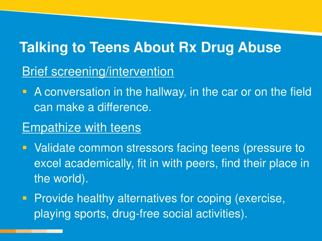 talking to teens about rx drug abuse