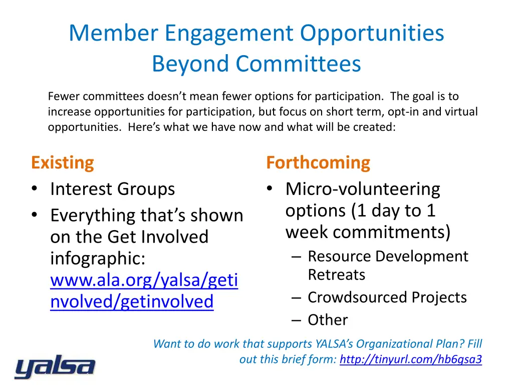 member engagement opportunities beyond committees