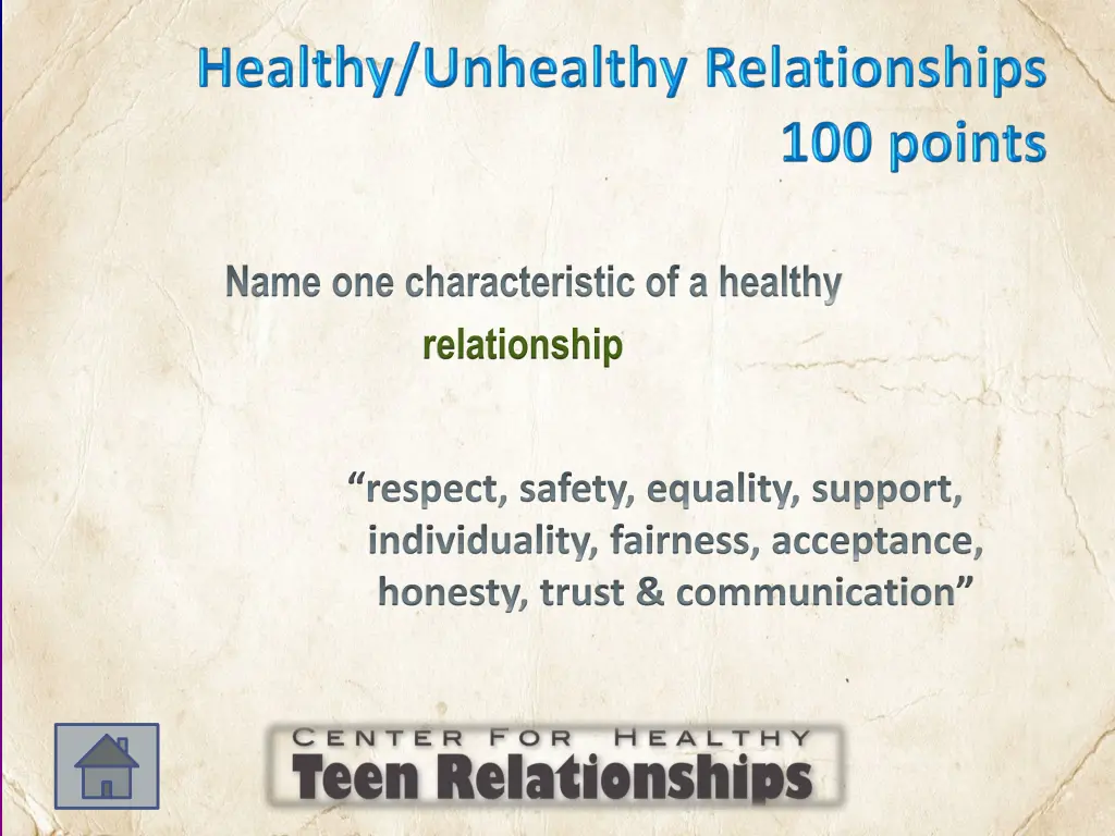 name one characteristic of a healthy relationship