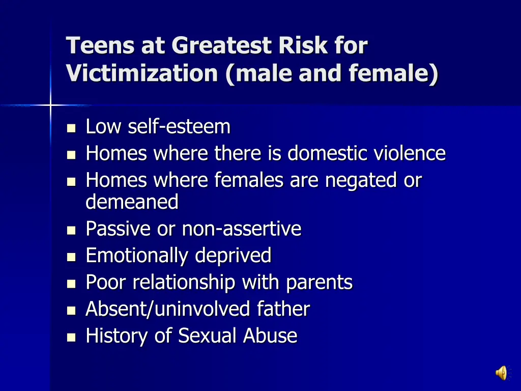 teens at greatest risk for victimization male