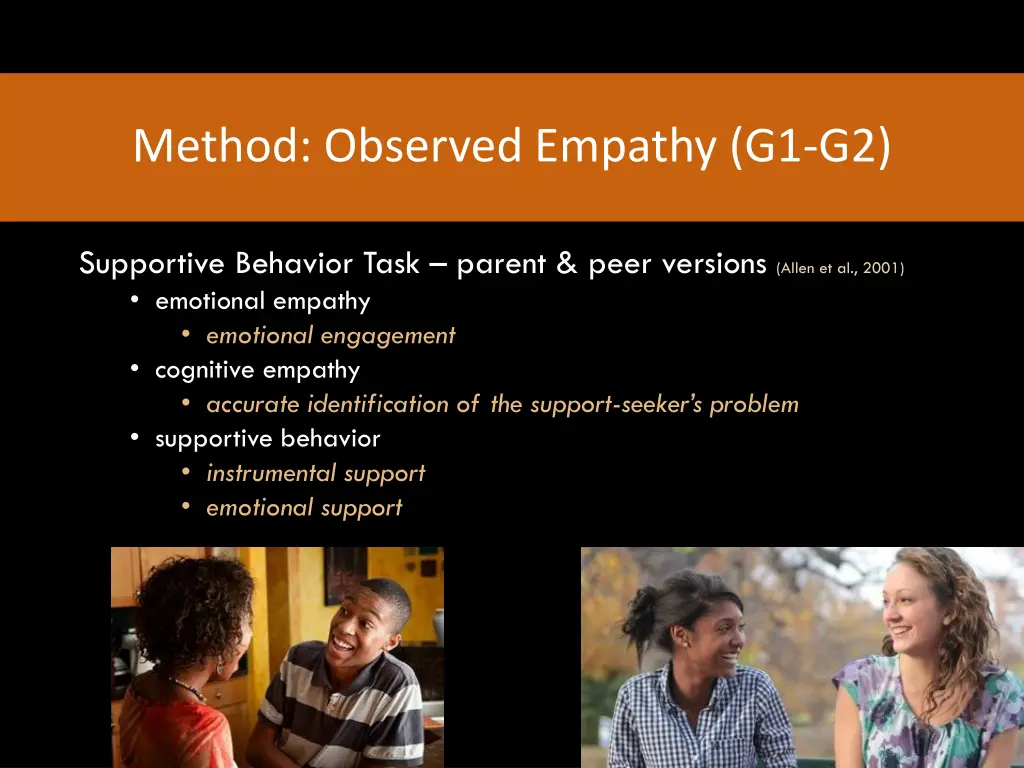 method observed empathy g1 g2