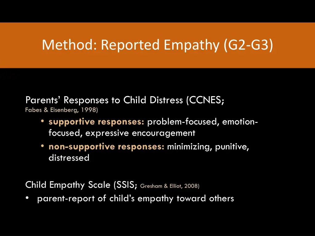 method reported empathy g2 g3