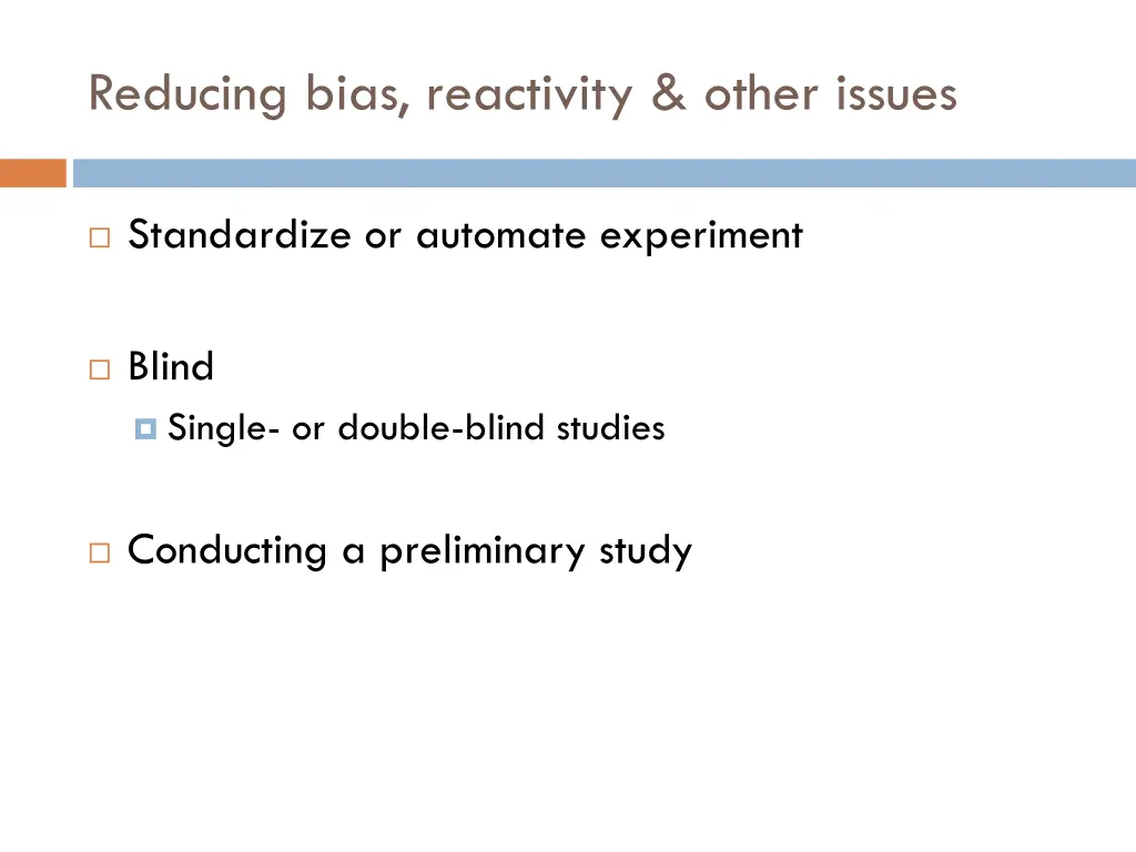 reducing bias reactivity other issues