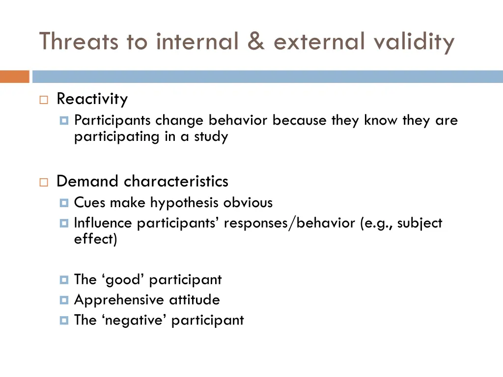 threats to internal external validity 1