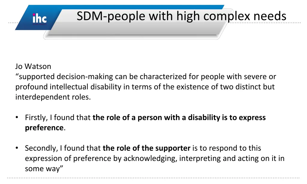 sdm people with high complex needs