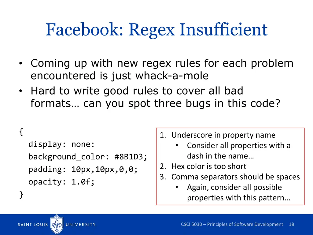 facebook regex insufficient 1