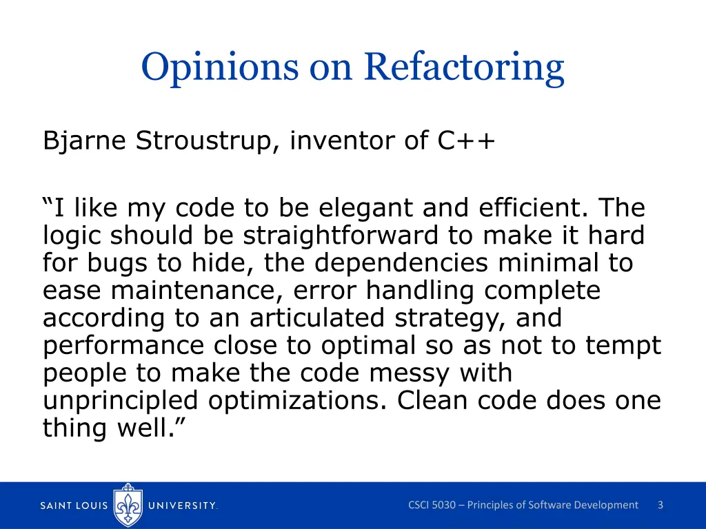 opinions on refactoring