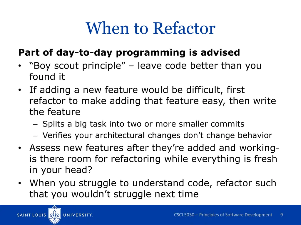 when to refactor