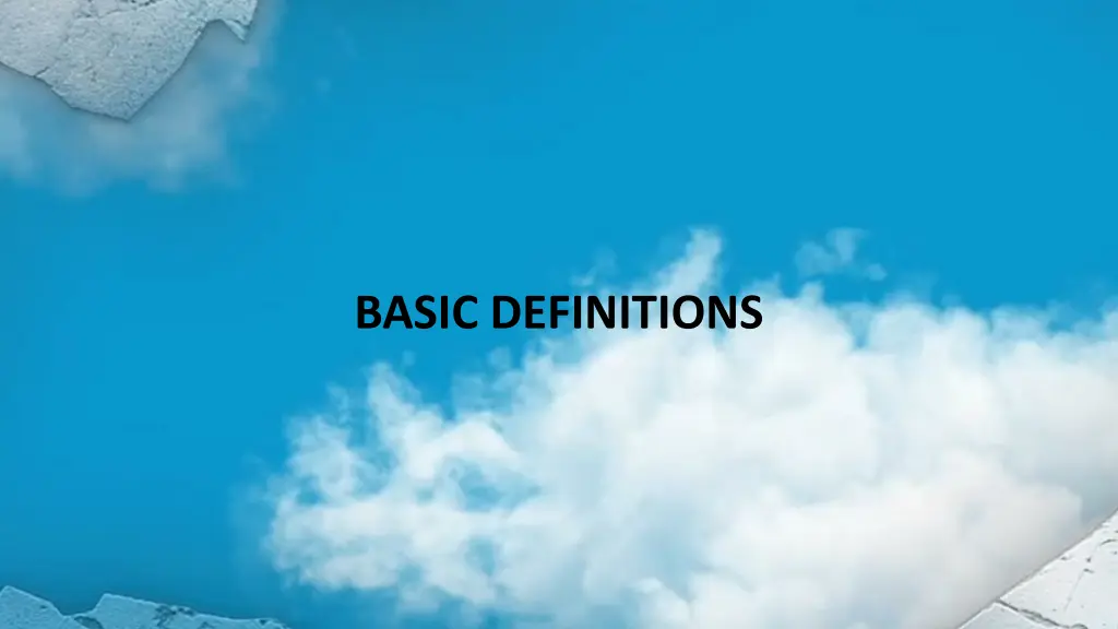 basic definitions