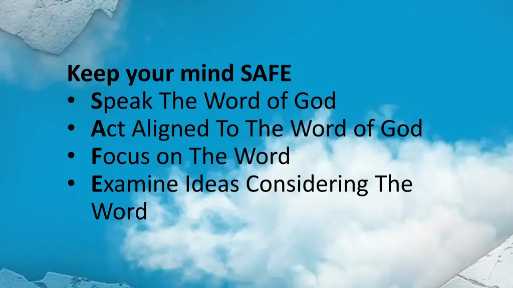 keep your mind safe s peak the word