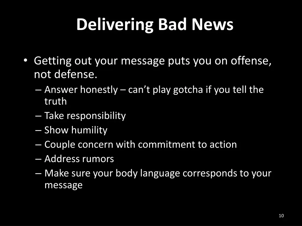 delivering bad news