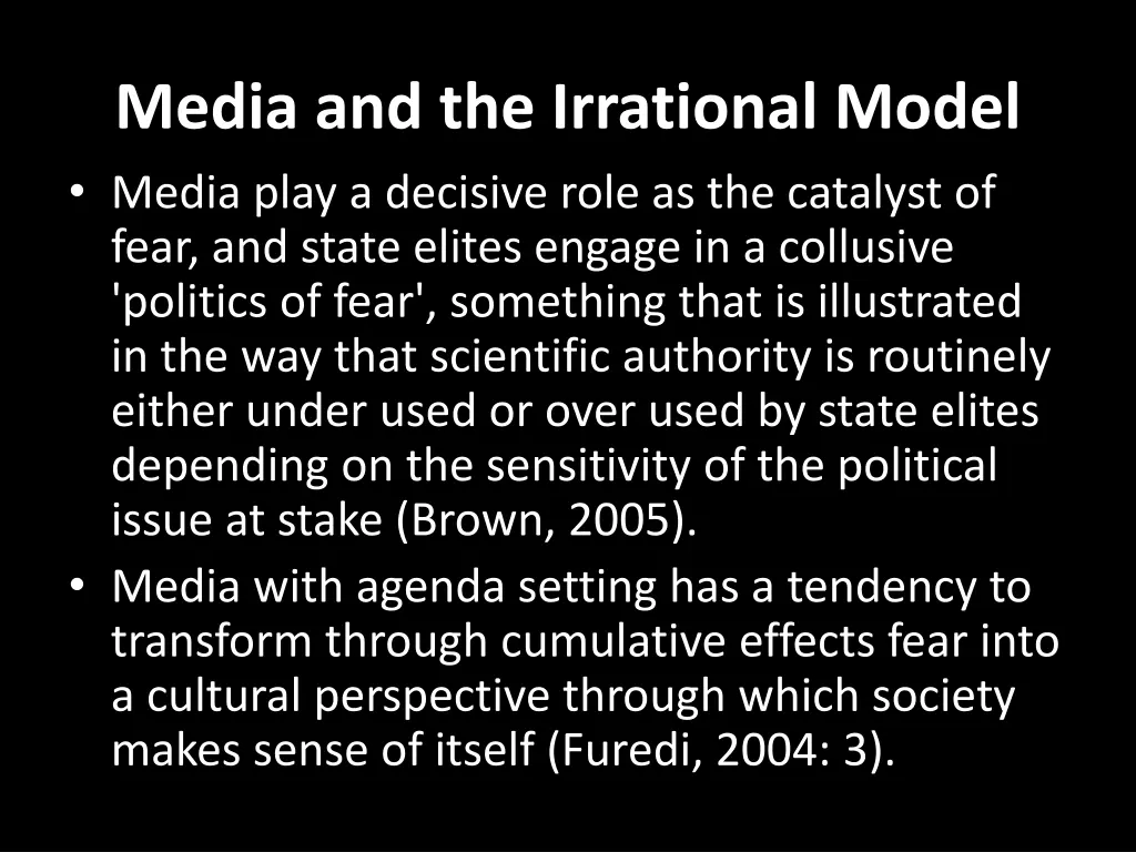 media and the irrational model media play