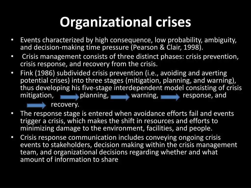 organizational crises