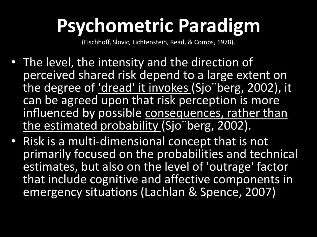 psychometric paradigm fischhoff slovic