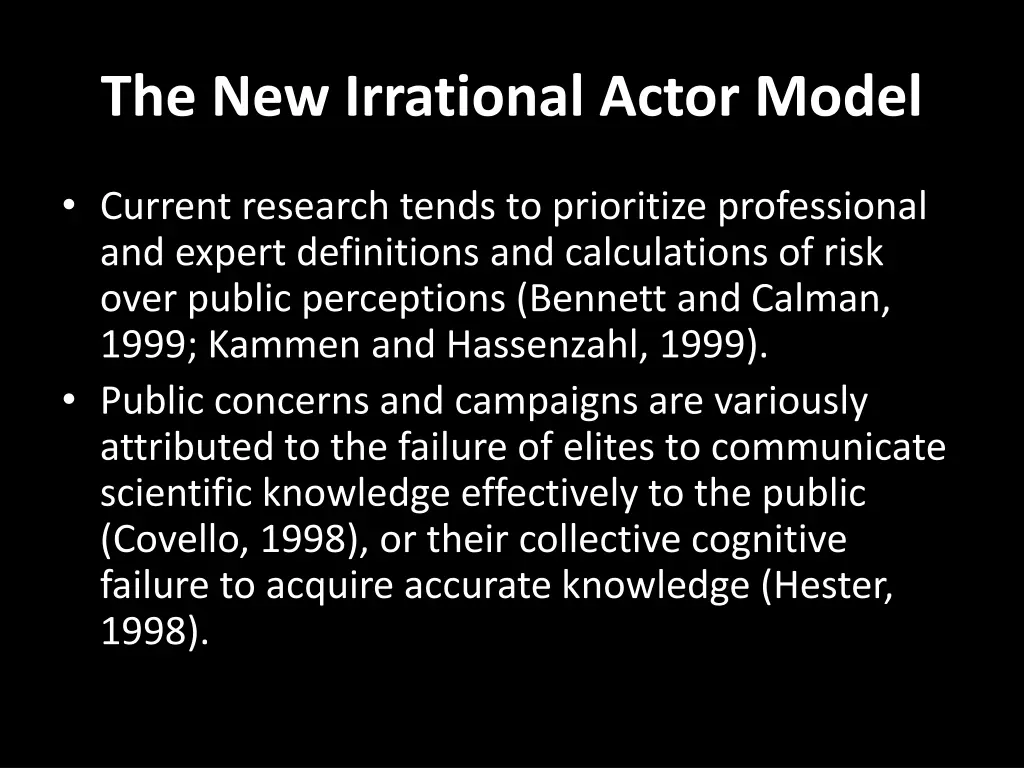 the new irrational actor model