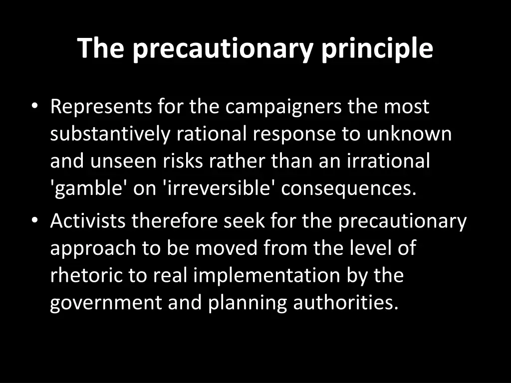 the precautionary principle