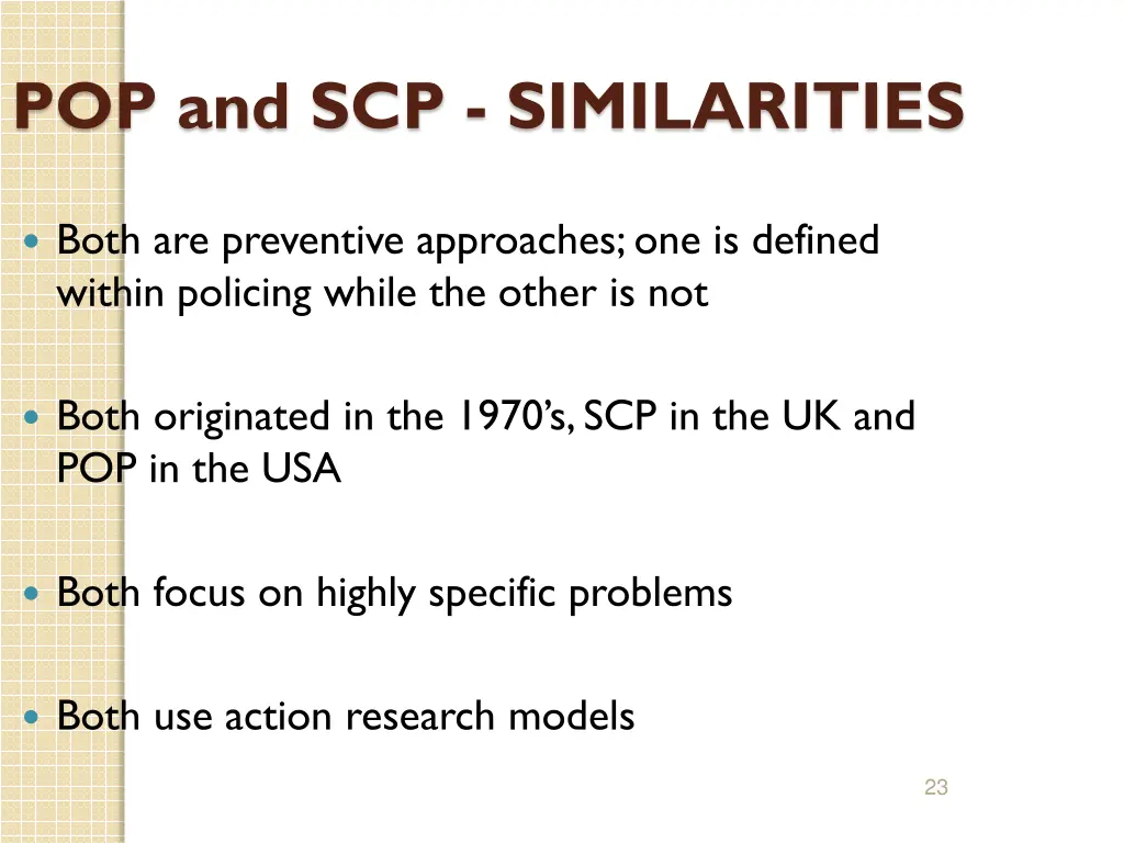 pop and scp similarities