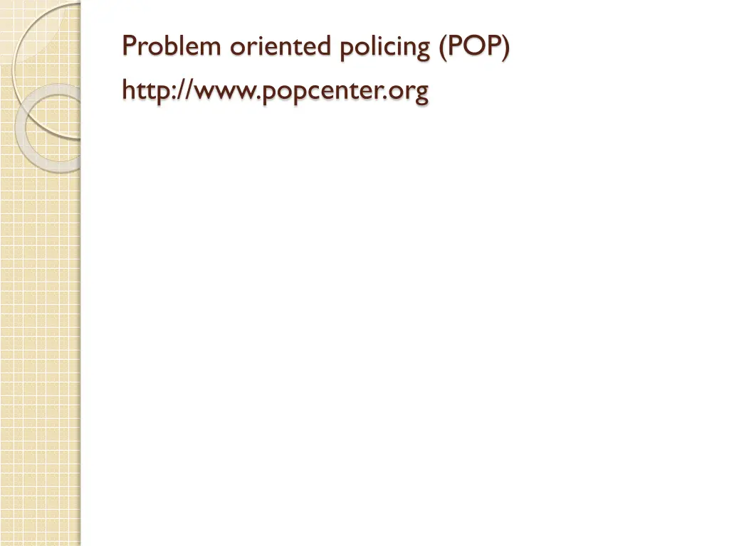 problem oriented policing pop http www popcenter