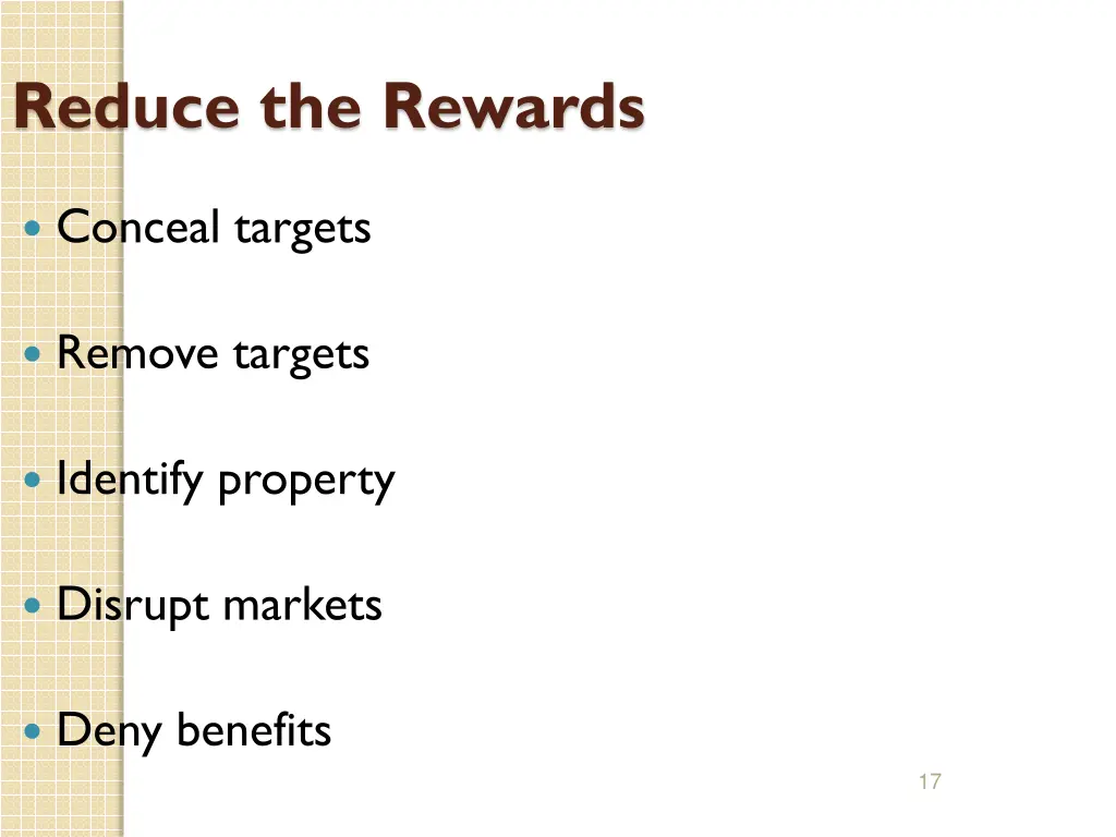 reduce the rewards