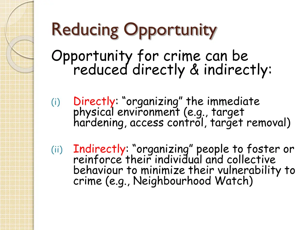 reducing opportunity opportunity for crime